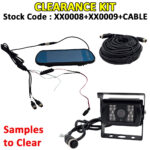 AHD 720P Bracket Reversing Camera + Clip-over Mirror Monitor Kit – Black – 15m 4 Pin – Clearance