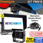 9" Heavy Duty Dash Display + Sony CCD (or optional Sony AHD) Black Bracket Reversing Camera Kit - PM91B
