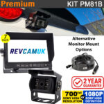7" Heavy Duty Dash Display + Sony CCD (or optional Sony AHD) Black Bracket Reversing Camera Kit - PM81B