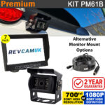 Black Bracket Reversing or Rear View Camera Kit with 7" Stand On Dash Monitor and Sony CCD/AHD image sensor | PM61B