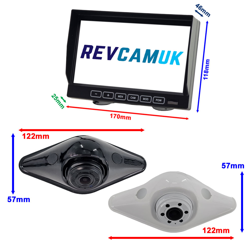 Black Diamond-Shape Reversing Camera Kit with 7″ Stand Monitor | PM69E