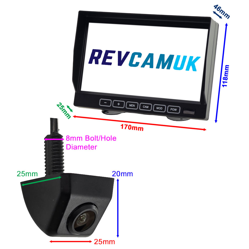 Bolt-on Numberplate Reversing Camera Kit with 7″ Dash Monitor | PM65J