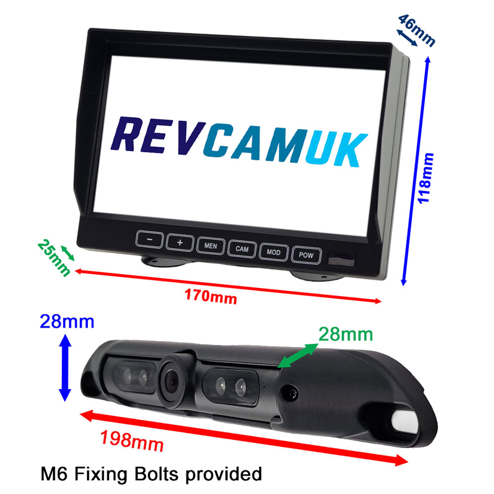 Numberplate Reversing Camera Kit with 7″ Dash Monitor – 600TVL or 1080P High Definition Camera | PM65