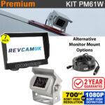 White Bracket Rear View or Reversing Camera Kit with 7" Stand On Dash Monitor and Sony CCD/AHD image sensor | PM61W