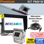 9" Heavy Duty Dash Display + Sony CCD (or optional Sony AHD) White Bracket Reversing Camera Kit - PM91W