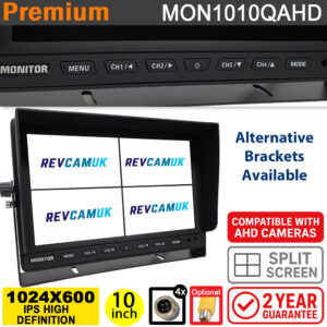 10" split screen monitor (Quad) display for AHD reversing camera / side cameras | MON1010QAHD