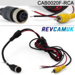 4 Pin (Female) to RCA/Phono + Power Wires - reverse camera adaptor cable | CAB0020F-RCA