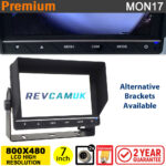 7" monitor display for rear camera - 2x 4 pin inputs | MON17