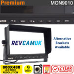 9" Monitor display for reversing cameras - 2x 4 pin inputs | MON9010