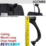 Universal Ceiling Swan Neck Mirror Monitor Bracket Mount | ACCMB6