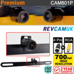 Behind-Numberplate Reversing Camera - 700TVL CMOS - 4-Pin & RCA - Clearance