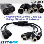 Waeco/Dometic/Baileys/Burstner motorhomes Pre-fitted Cable Adaptors 2010 onwards to Twin 4 pin aviation | CAB001WY