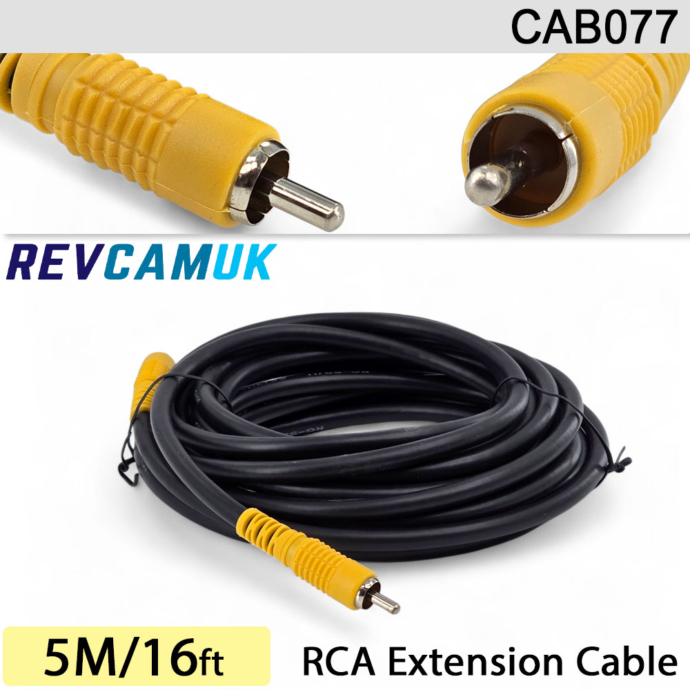 5M RCA Phono Extension Cable for Reversing Camera | CAB077