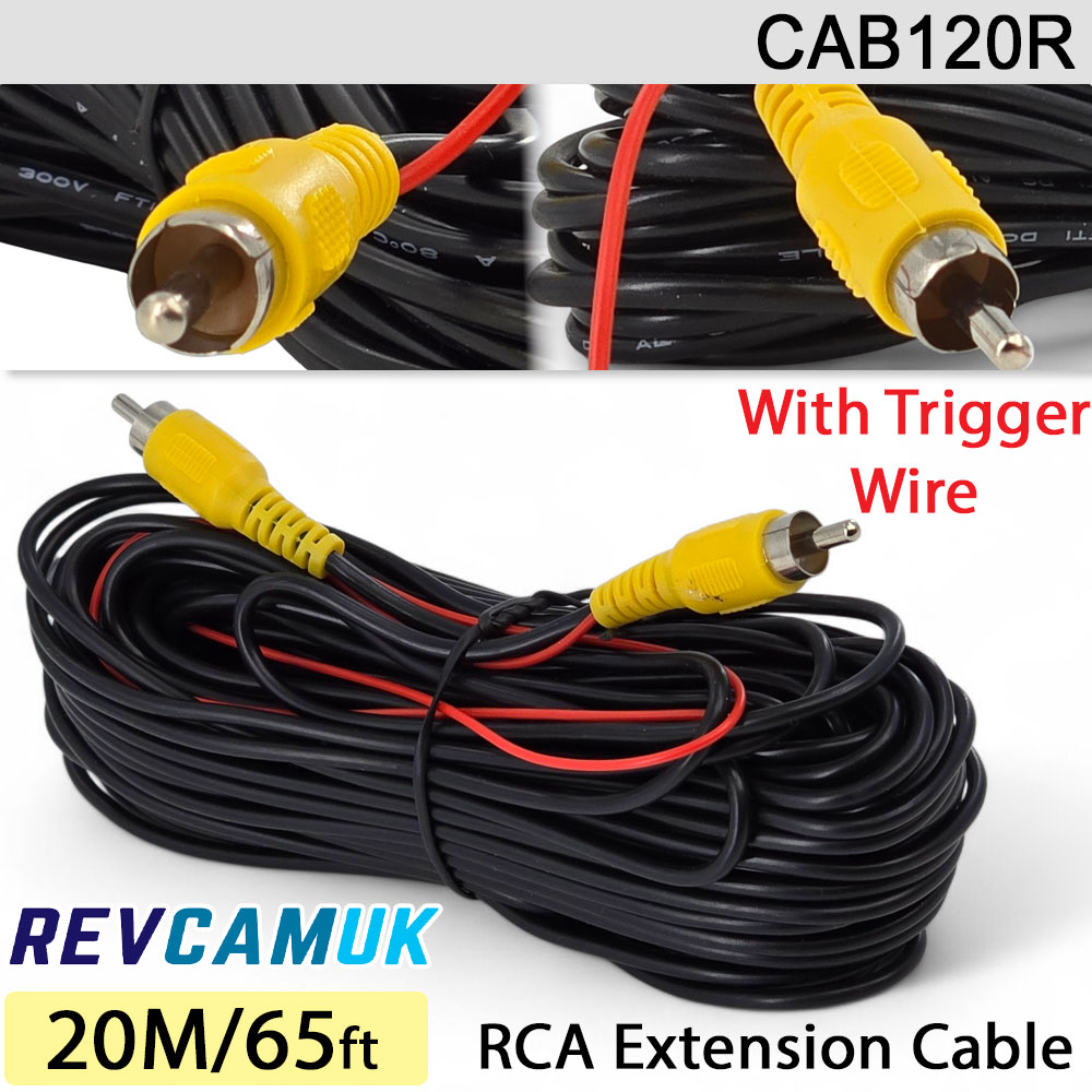 20M RCA Phono Extension Cable for Reversing Camera | CAB120R