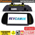 7" Mirror monitor display for AHD reversing camera - 2x inputs (720P/960P/1080P/CVBS) | MON293AHD
