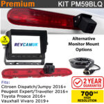 Peugeot Expert / Traveller / Vauxhall Vivaro / Toyota Proace (2016*+) Brake Light Reversing Camera kit with 5" Monitor Display - PM59BLQ