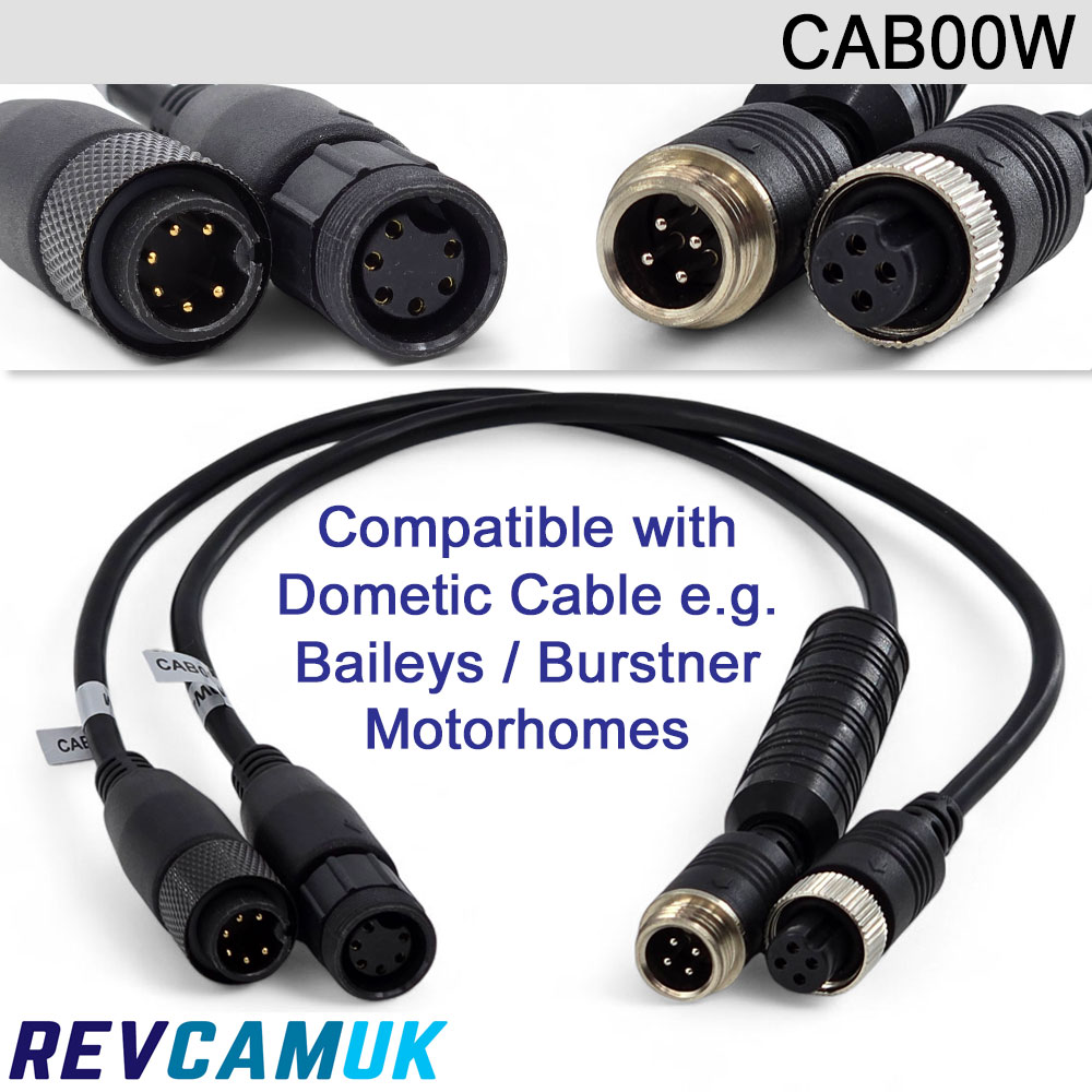 Waeco / Dometic / Baileys / Burstner Motorhome Pre-fitted Cable compatible adaptors 2010+ to Single 4 pin | CAB00W
