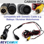 Waeco / Dometic / Baileys / Burstner Motorhome Pre-fitted Cable compatible adaptors 2010+ to Phono/RCA eg Stereo input | CAB00W-RCA+CAB00W4M