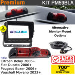 Fiat Ducato / Citroen Relay / Peugeot Boxer / Vauxhall Movano Brake Light Reversing Camera kit with 5" Monitor Display - PM59BLA