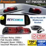 Fiat Ducato / Citroen Relay / Peugeot Boxer / Movano Brake Light Reversing Camera kit with 7" Mirror Display - PM39BLA