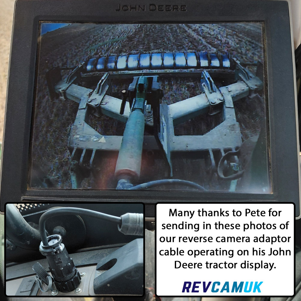 John Deere 6R camera 7 Pin John Deere AMP Plug Reversing Camera Adaptor Cable - Adaptor-JD1