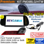 Ford Transit Custom 2012–2024 Twin Lens Brake Light Reversing Camera Kit (LED or Bulb, Standard or High Definition) | PM39BLHTW / PM39BLGTW