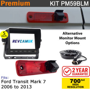 Ford Transit Mk7 (2006-2013) Brake Light Reversing Camera kit with 5" Monitor Display - PM59BLM