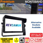 1920*1200 Full HD Monitor with MIMO Display for AHD Reversing Cameras - 3 Channel | MON709AHD