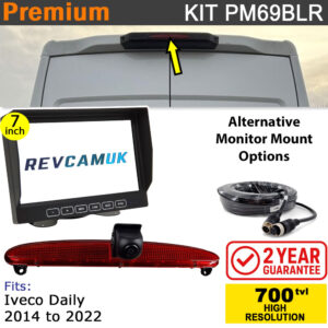 Iveco Daily (2014-2022) Brake Light Reversing Camera System with 7" Monitor Display - PM69BLR