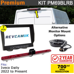 Iveco Daily (2022+) Brake Light Reversing Camera System with 7" Monitor Display - PM69BLRB