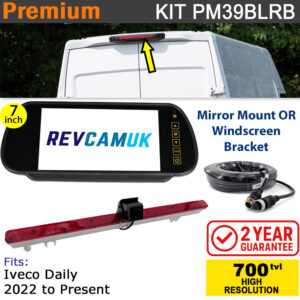 Iveco Daily (2022+) Brake Light Reversing Camera kit with 7" Mirror Monitor - PM39BLRB