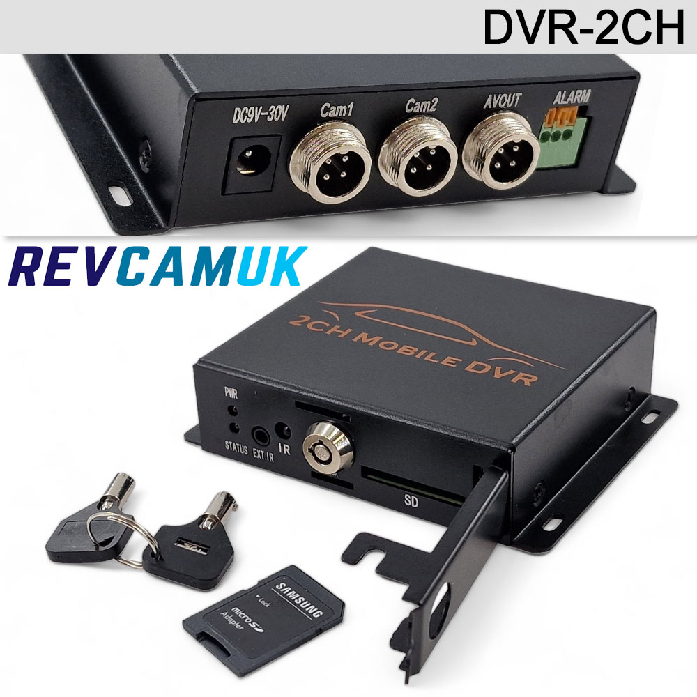 2 Channel Mobile DVR for Standard Definition Reversing Cameras - Up to 128GB SD card | DVR-2CH