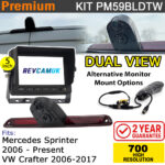 Mercedes Sprinter (2006+) / VW Crafter (2006-2017) Twin Brake Light Reversing + Rear View Camera kit with 5" Monitor Display - PM59BLDTW