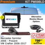 Mercedes Sprinter (2006+) / VW Crafter (2006-2017) Brake Light Reversing Camera kit with 5" Monitor Display - PM59BLD