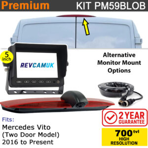 2016+ Mercedes Vito 2 Door Reversing Camera kit for Brake Light with 5" Monitor Display - PM59BLOB