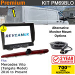 Mercedes Vito Reversing Camera kit to fit 2016+ W447 Tail Gate Lift Door vans with 7" Monitor Display - PM69BLO
