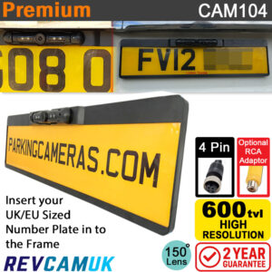 Numberplate Frame Reversing Camera - 600TVL - 4-Pin