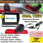 Fiat Ducato / Citroen Relay / Peugeot Boxer / Vauxhall Movano Twin Brake Light Reversing + Rear View Camera kit with 5" Monitor Display - PM59BLBTW