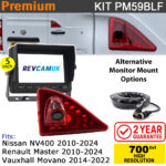 Master/Movano/NV400 (2010+) Brake Light Reversing Camera kit with 5" Monitor Display - PM59BLF