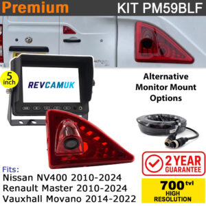 Master/Movano/NV400 (2010+) Brake Light Reversing Camera kit with 5" Monitor Display - PM59BLF