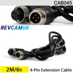 2M - 4 Pin Aviation Screw Connector Extension Cable for 1 reversing camera | CAB045
