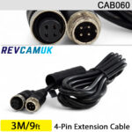 3M - 4 Pin Aviation Screw Connector Extension Cable for 1 reversing camera | CAB060