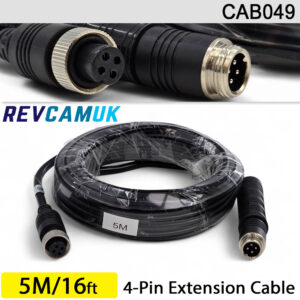 5M - 4 Pin Aviation Screw Connector Extension Cable for 1 reversing camera | CAB049