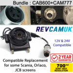 Orlaco Replacement Reversing Camera & Adaptor Bundle (12–24V, Telehandler Compatible) - Bundle-CAM777+CAB600 