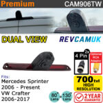 Mercedes Sprinter / VW Crafter Twin Lens Brake Light Reversing + Rear View Camera | CAM906TW