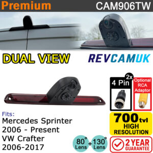 Mercedes Sprinter / VW Crafter Twin Lens Brake Light Reversing + Rear View Camera | CAM906TW