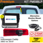 2003-2019 VW Volkswagen Caddy Reverse Camera Brake Light kit with 5" Monitor - PM59BLP
