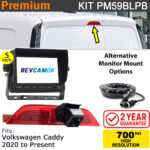 2020+ VW Volkswagen Caddy Reverse Camera Brake Light kit with 5" Monitor - PM59BLPB