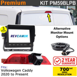 2020+ VW Volkswagen Caddy Reverse Camera Brake Light kit with 5" Monitor - PM59BLPB