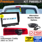 2003-2019 VW Volkswagen Caddy Reversing Camera Brake Light kit with 7" Monitor Display - PM69BLP